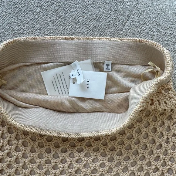 NWT A.L.C LEONA ASYMMETRIC FRINGE CROCHET SKIRT- SIZE M - Picture 6 of 9